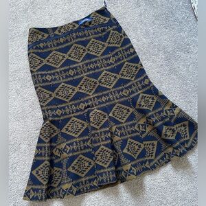 NWT Pendleton virgin wool Aztec print mermaid Midi Skirt